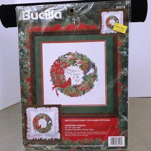 Bucilla Kit 83218 Christmas Wreath 14"x14" NIP